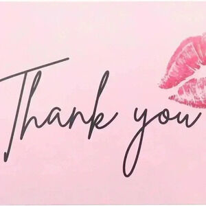 10 Thank You for Your Purchase Cards red lips Kiss sweet Package